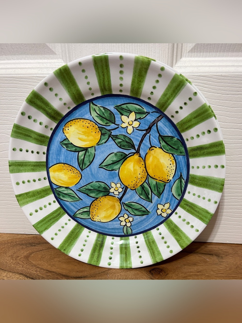 Set of 4 Lemon Fruit Melamine Dessert Plates 8.8” Hobby Lobby NEW